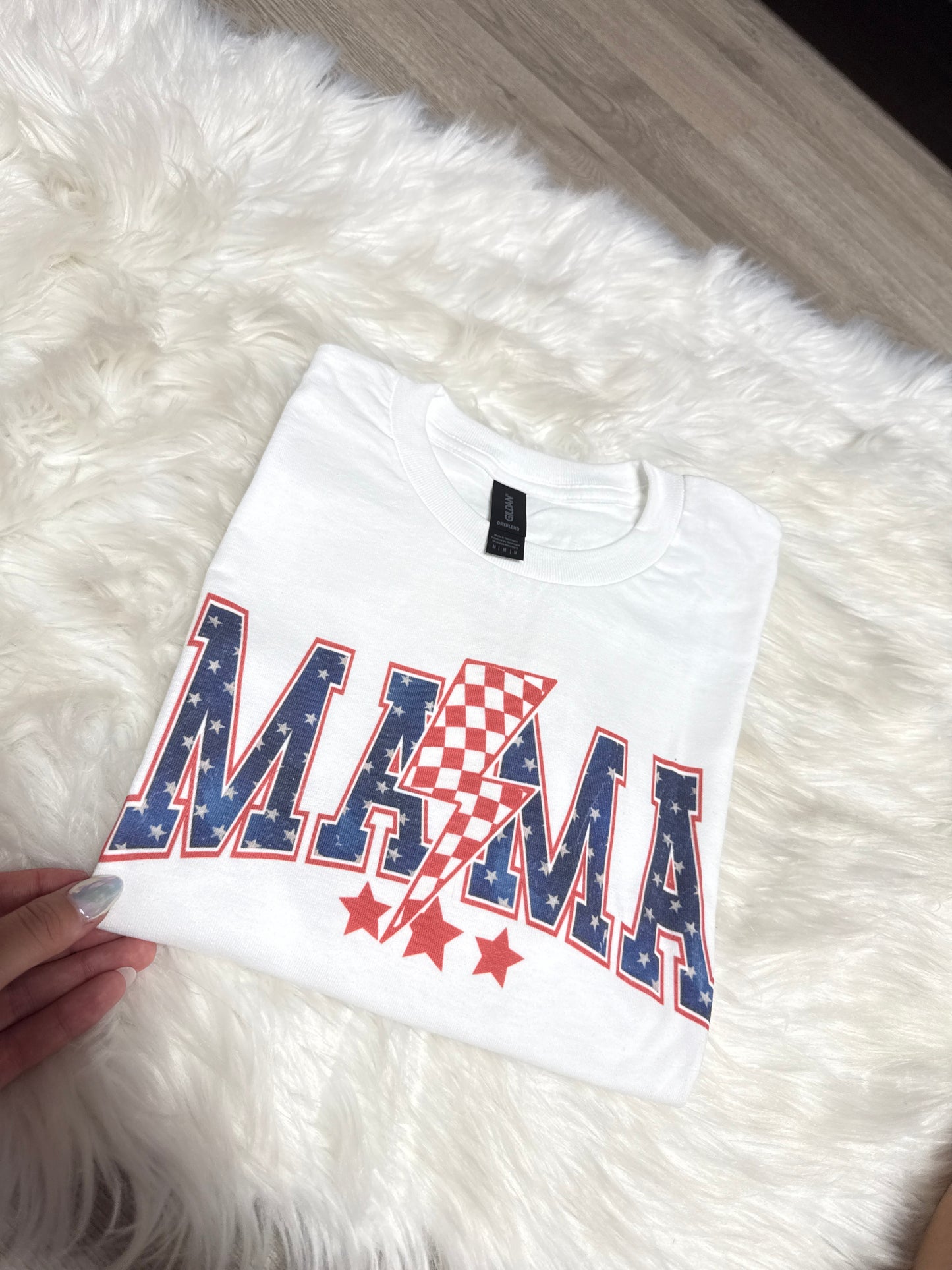 RWB mama lightning bolt- white M