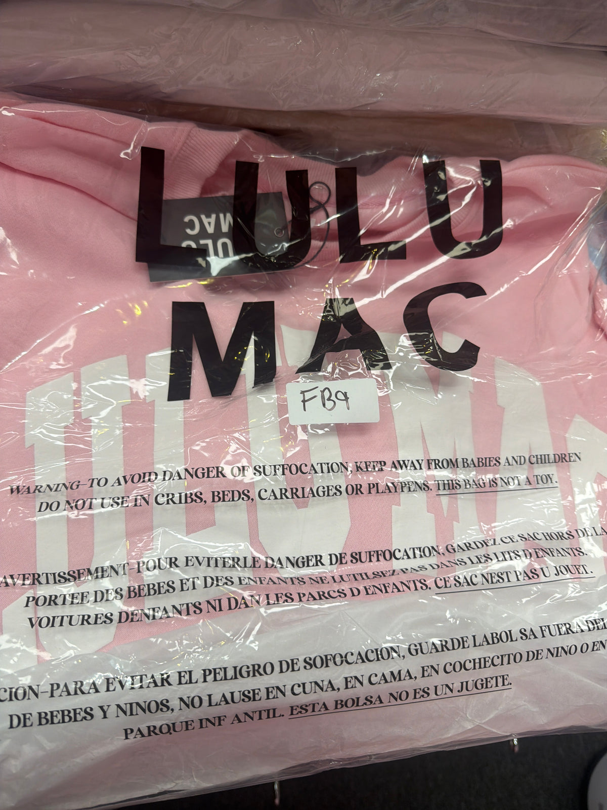 FB9 LULUMAC SWEATSHIRT Light Pink / White Puff Print