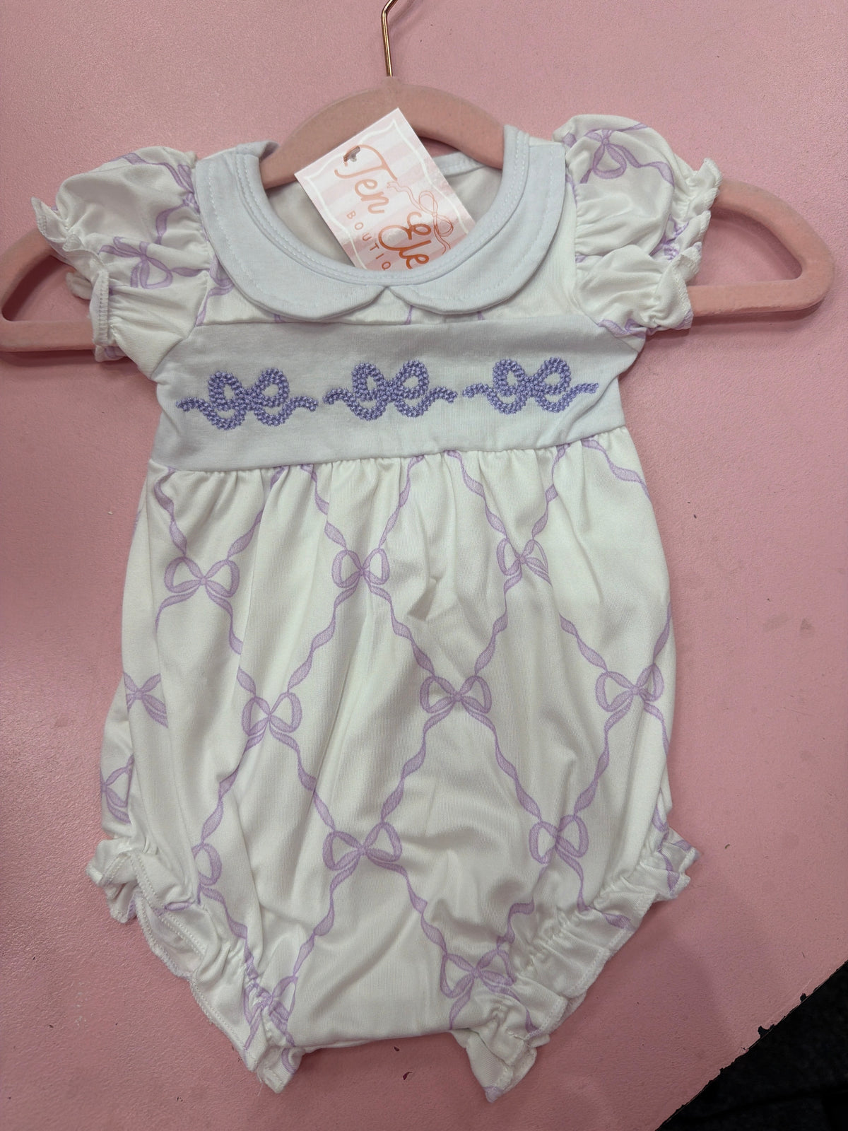 0-3 month purple bow