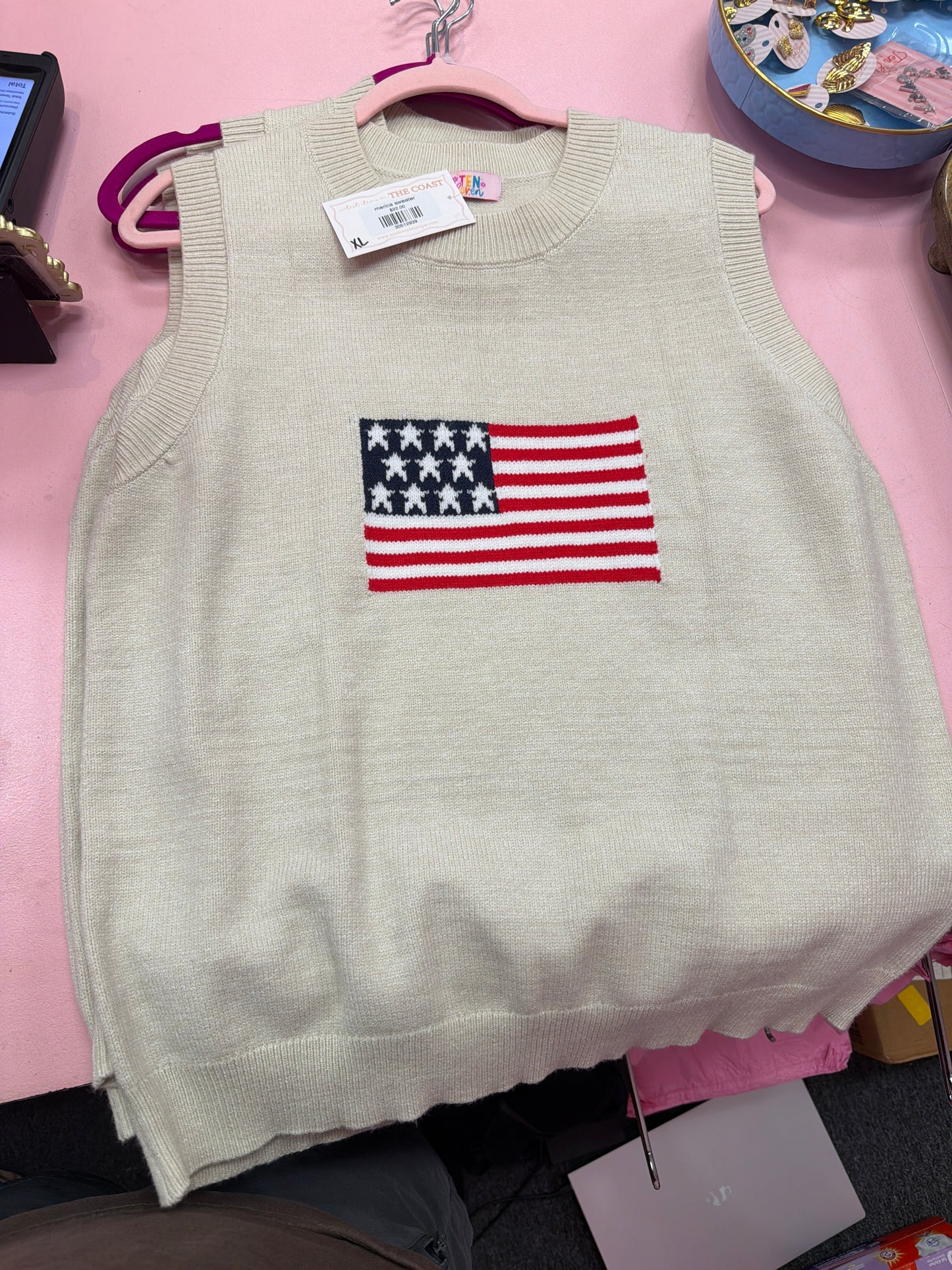 4th of July america sweater tank