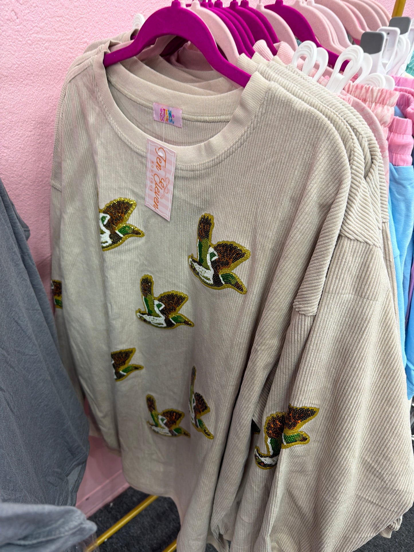 Corded duck sweater