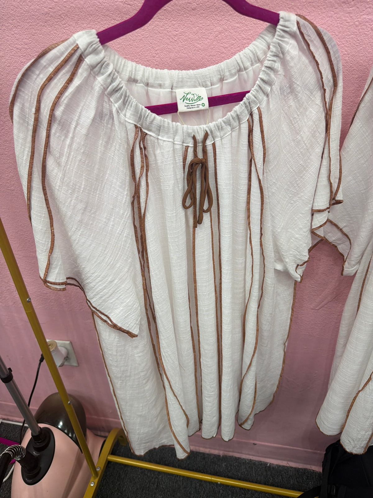 NewIn White & Brown Dress
