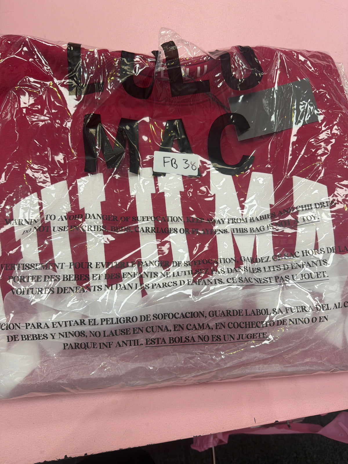 FB38 LULUMAC SWEATSHIRT Red / White Puff Print