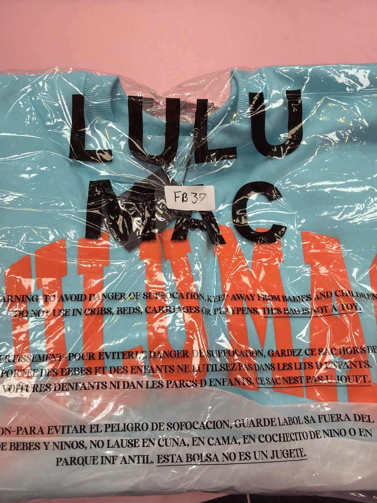FB37 LULUMAC SWEATSHIRT Light Blue / Orange Puff Print