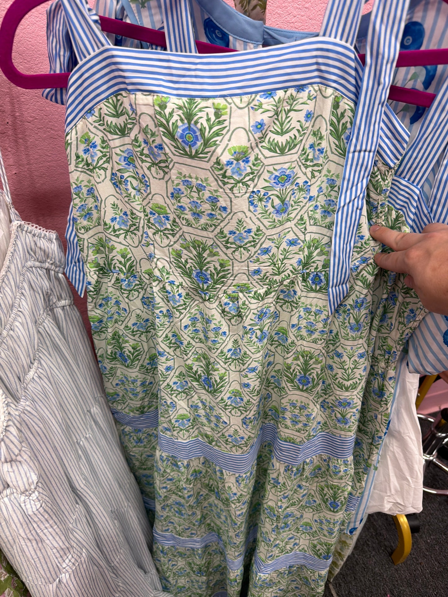 Blue And Green Grand Millennial Dress