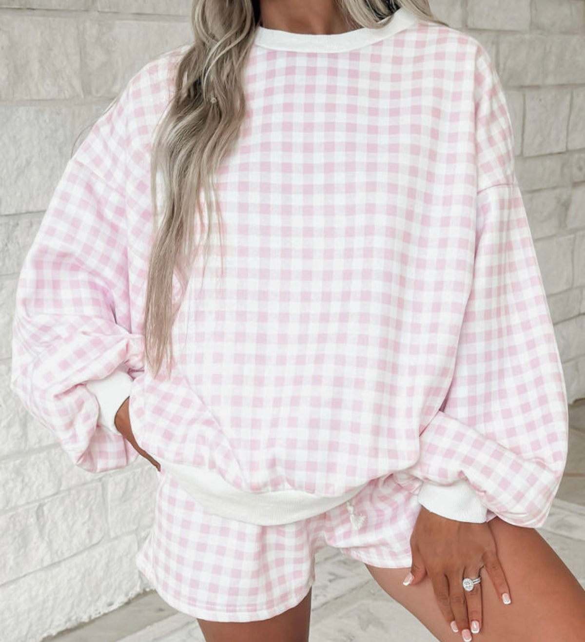 Pink gingham set