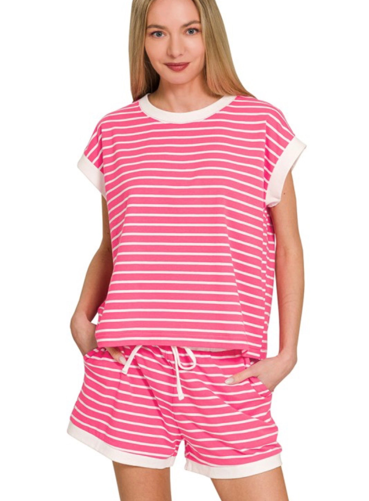 Pink striped zenana set!