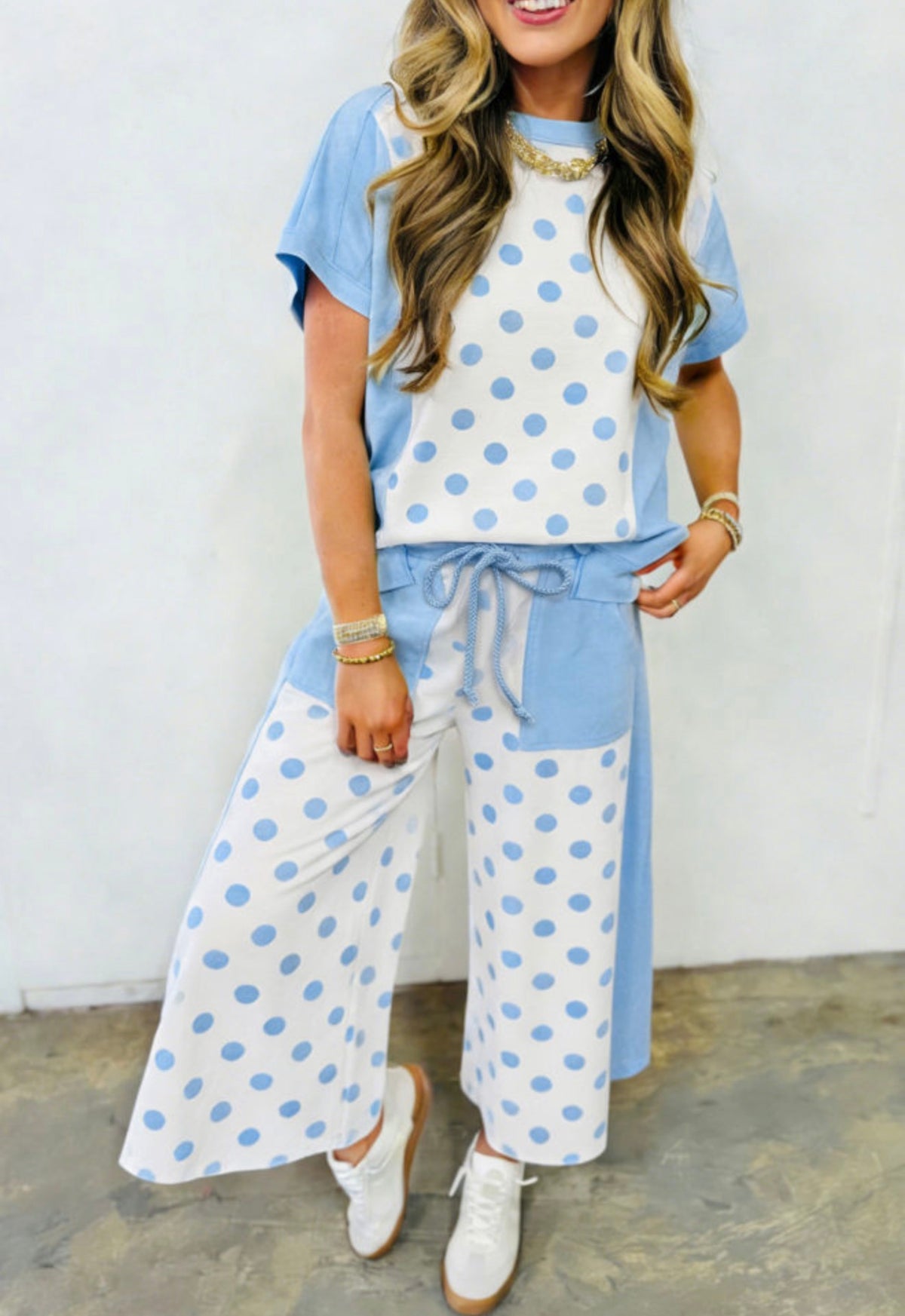 Polka dot blue set