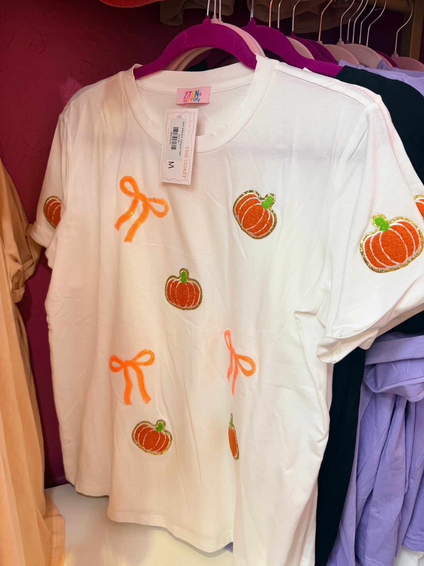 Bow and pumpkin shirt