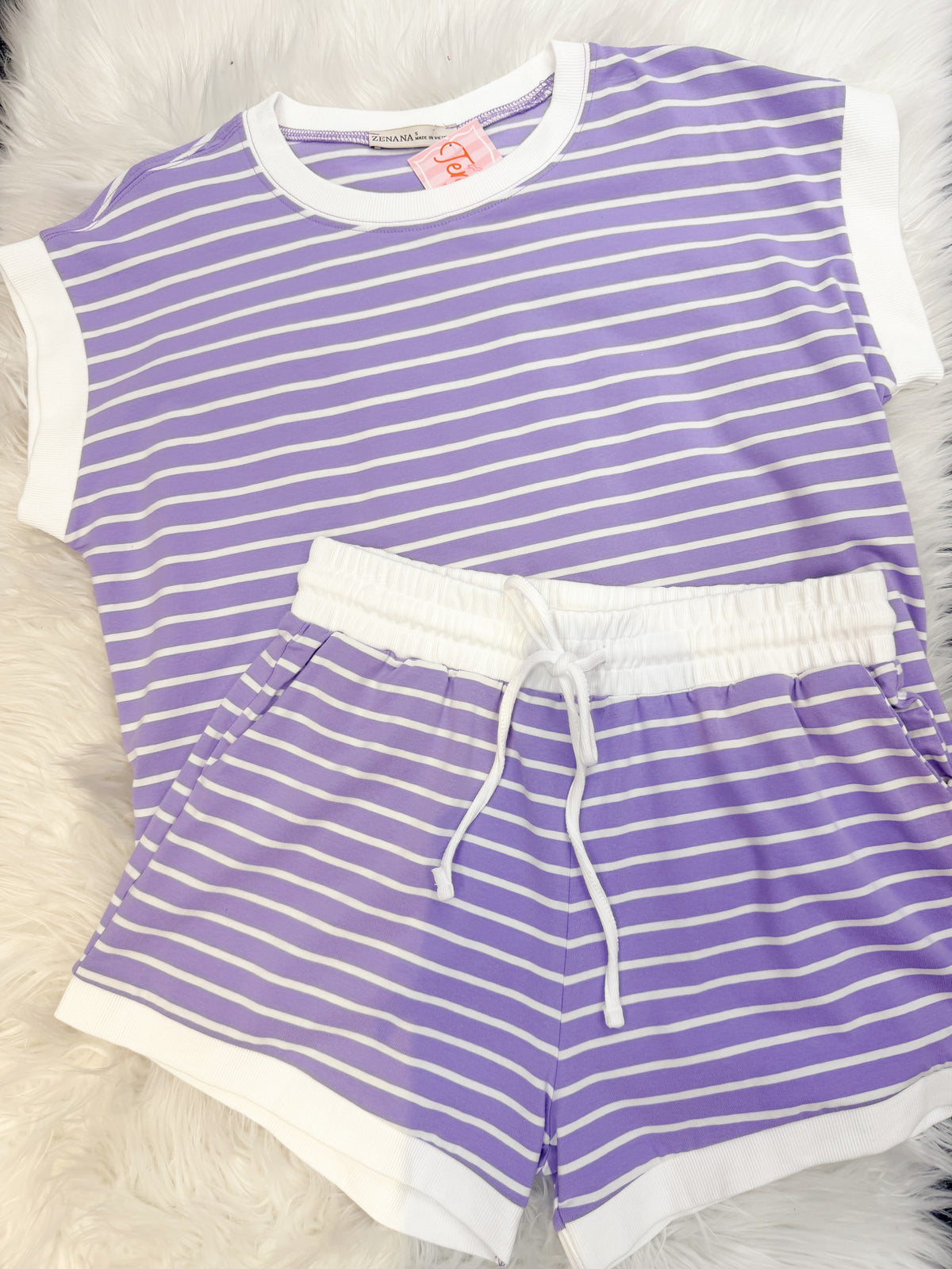 purple striped zenana set!