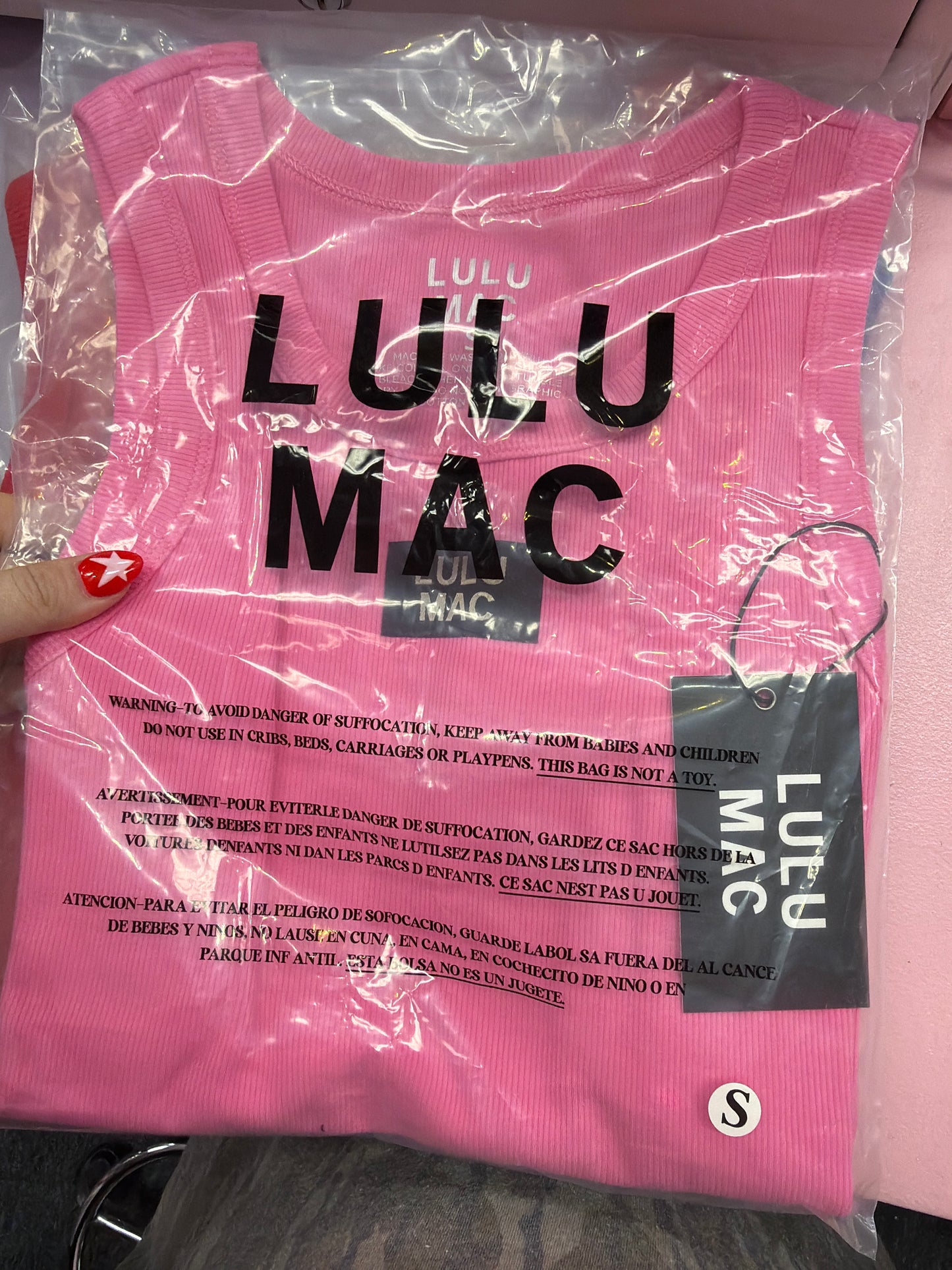 Small pink lulu MAC tank