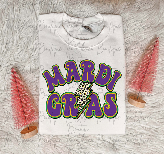 Retro Mardi Gras Lightning Bolt