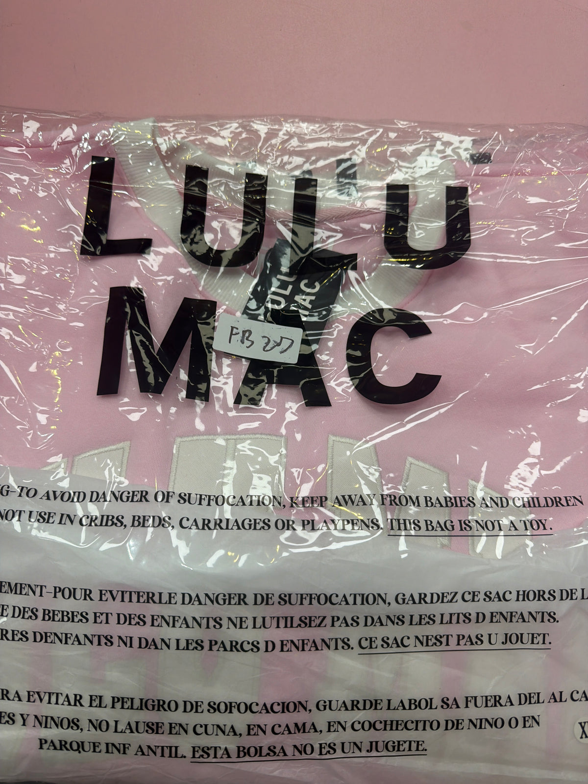 FB27 LULUMAC SWEATSHIRT Light Pink / White Embroidered White Collar