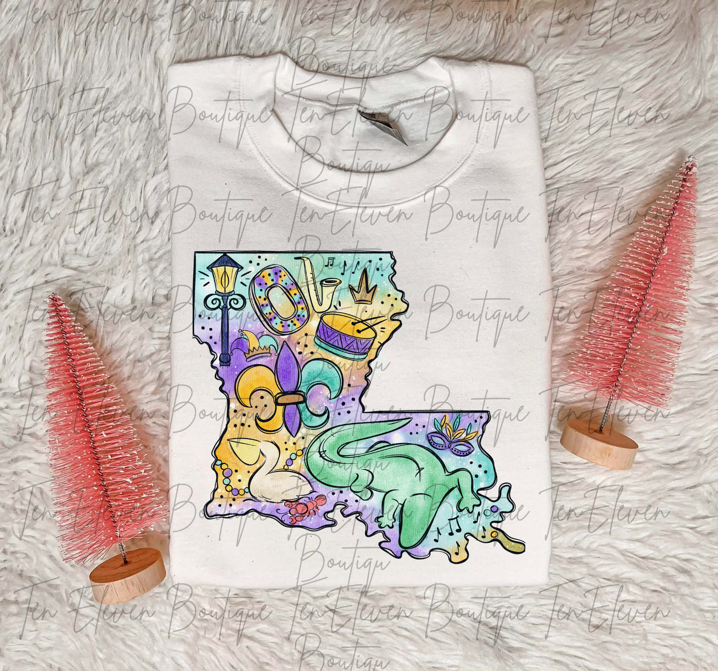 Louisiana Watercolor Mardi Gras