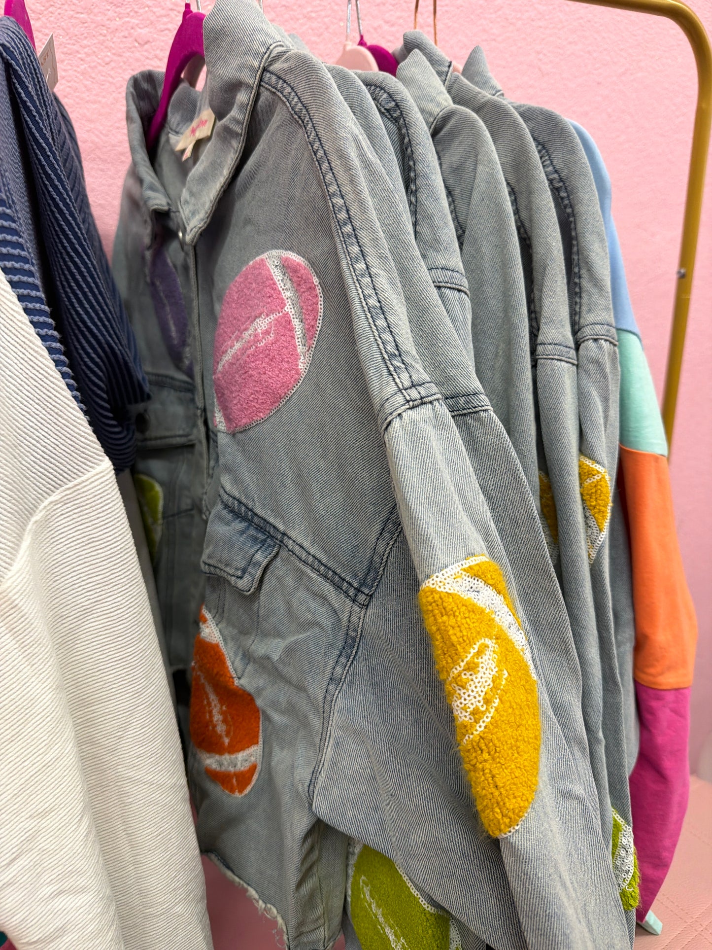 Football jean jacket