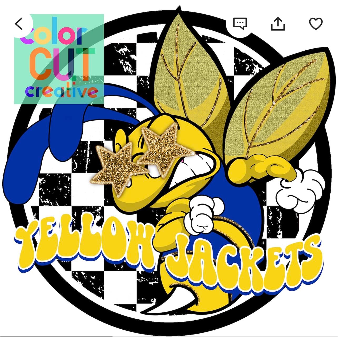 Yellow Jackets Checkered Mascot