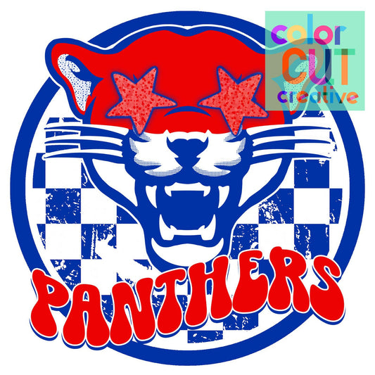 Petal Panthers Blue Checker