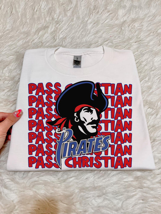 Pass Christian Pirates Multi Red