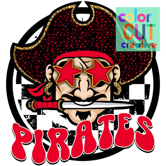 Pirates Checkered W/ Red Letters