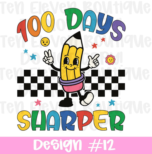 100 Days Of School Sharper Checkered