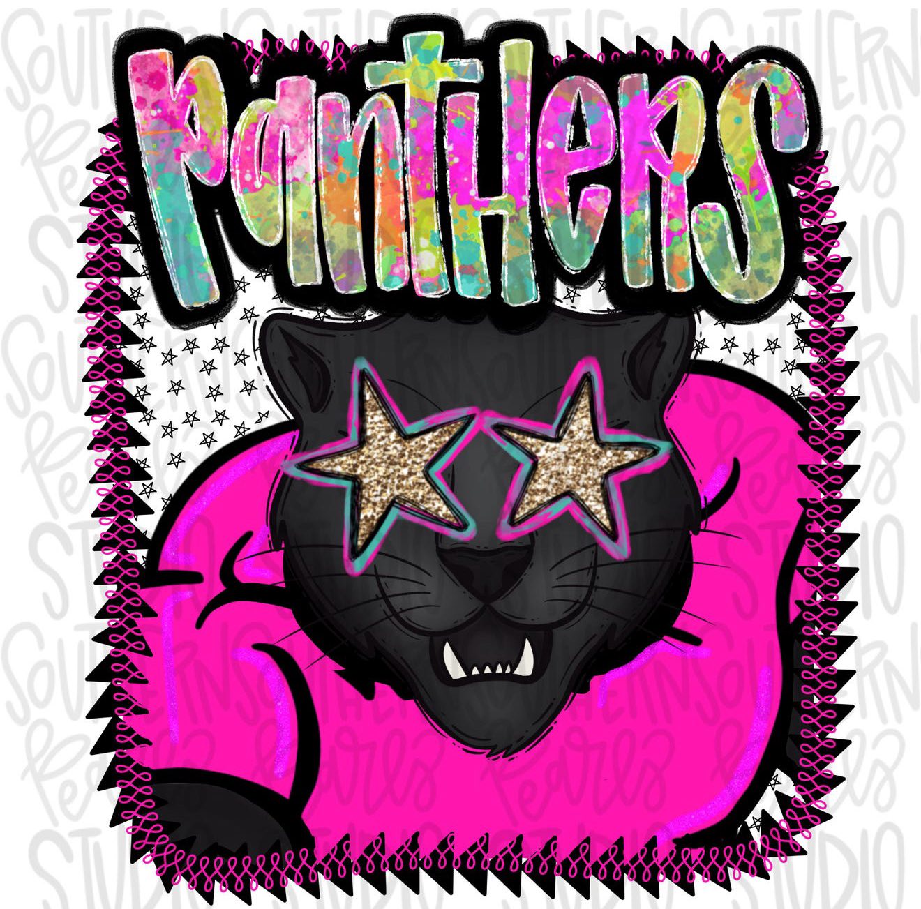 Panthers Neon Mascot