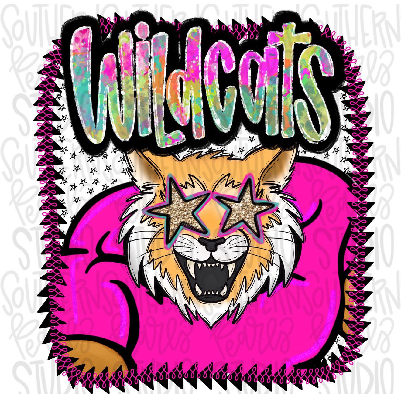 Wildcats Neon Mascot