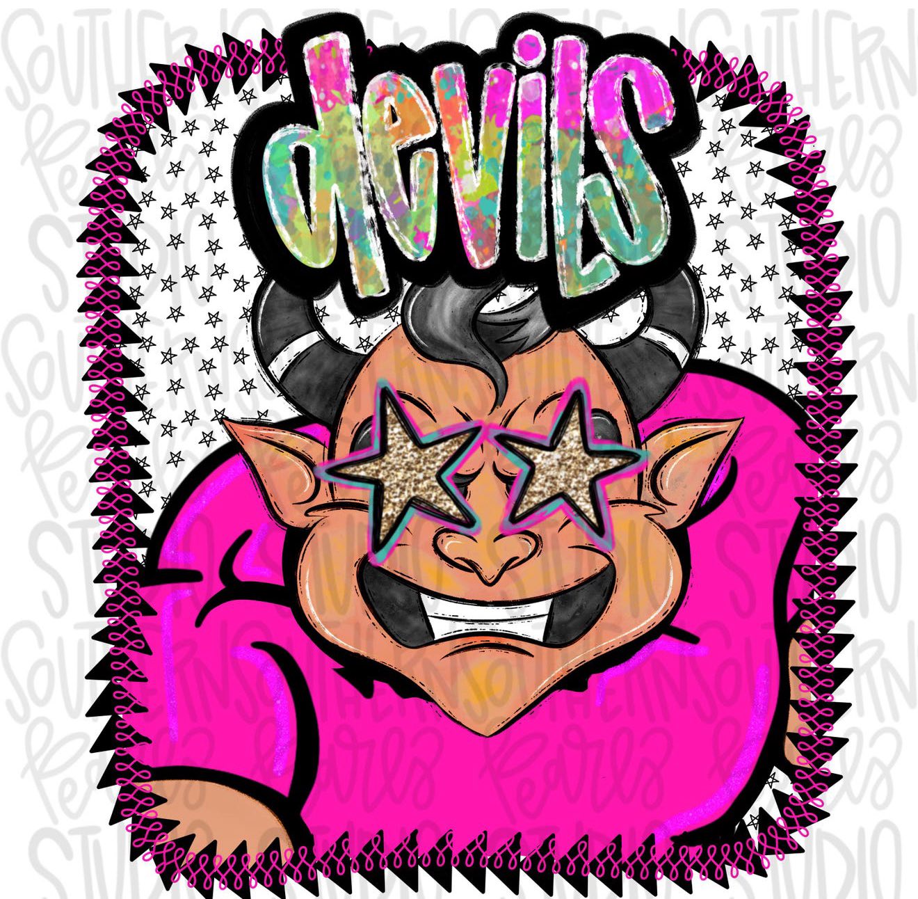 Devils Neon Mascot