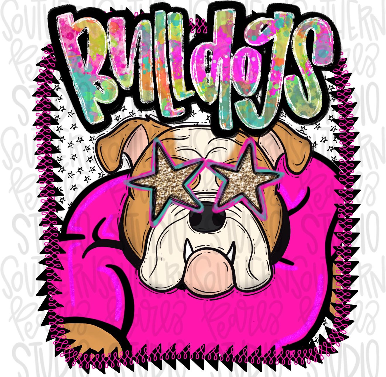 Bulldogs Neon Mascot