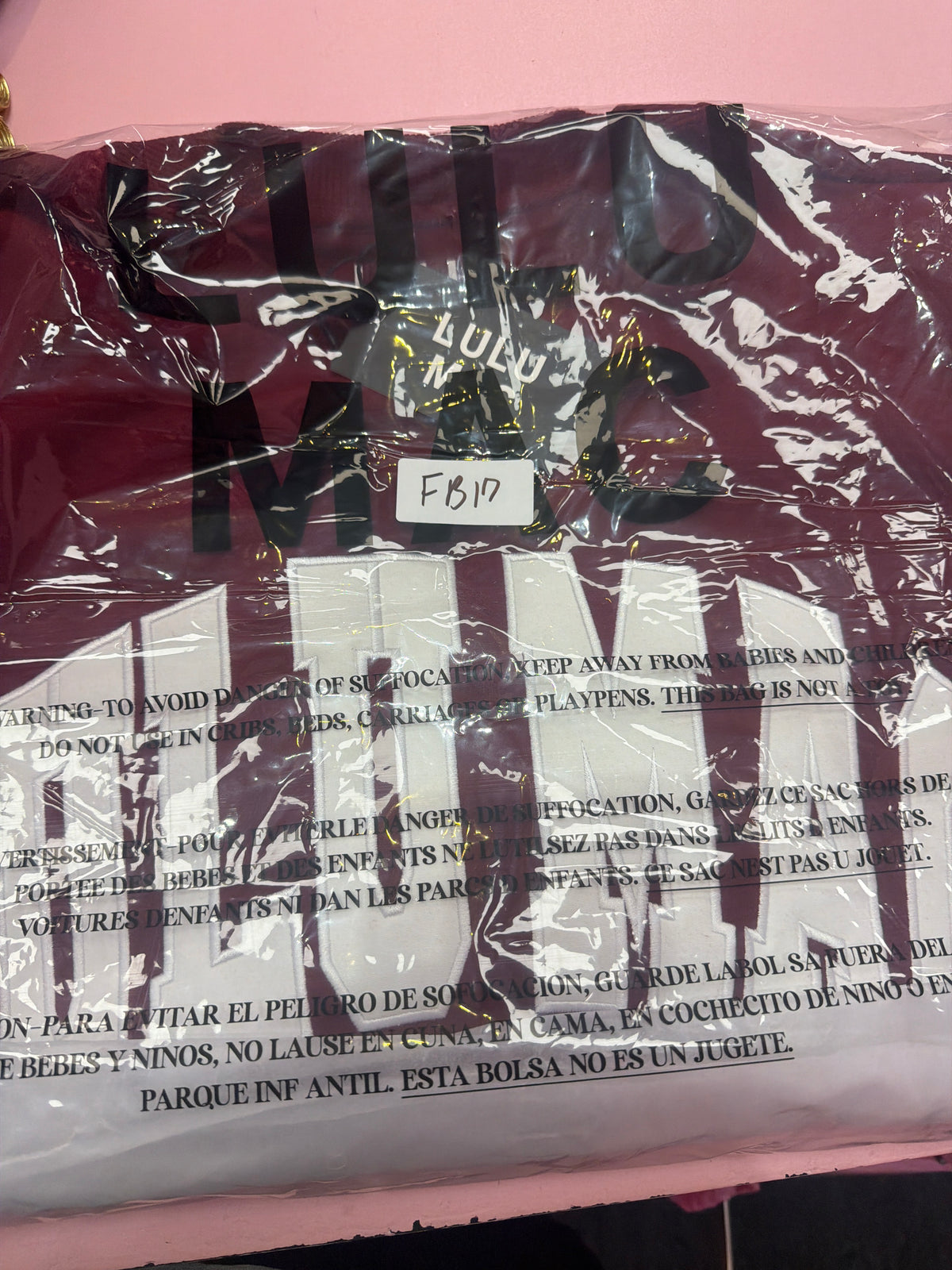 FB17 LULUMAC SWEATSHIRT Maroon / White Embroidered