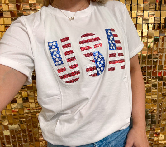 USA sequin tee