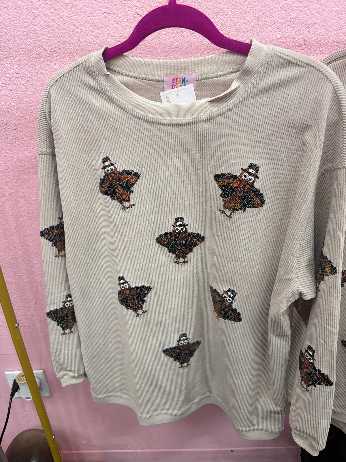 Turkey Sequin Corduroy Sweater