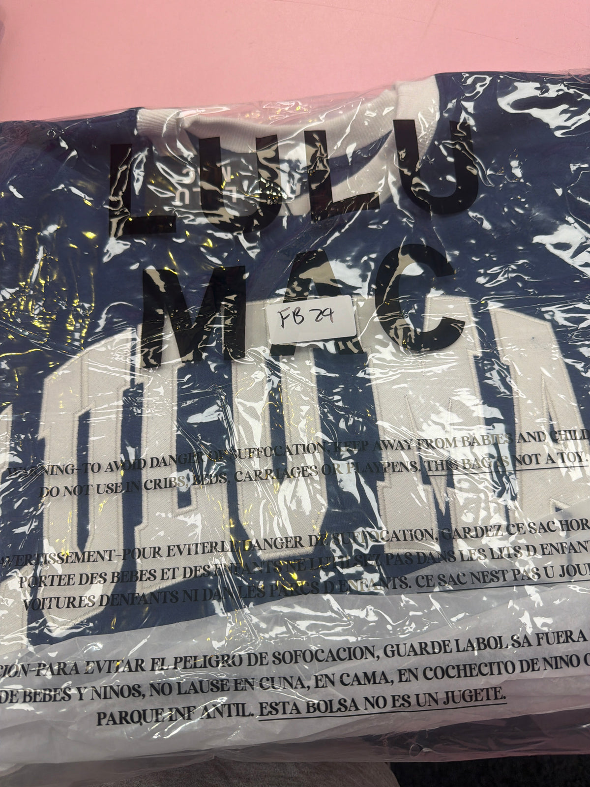 FB29 LULUMAC SWEATSHIRT Navy Blue / White Embroidered White Collar