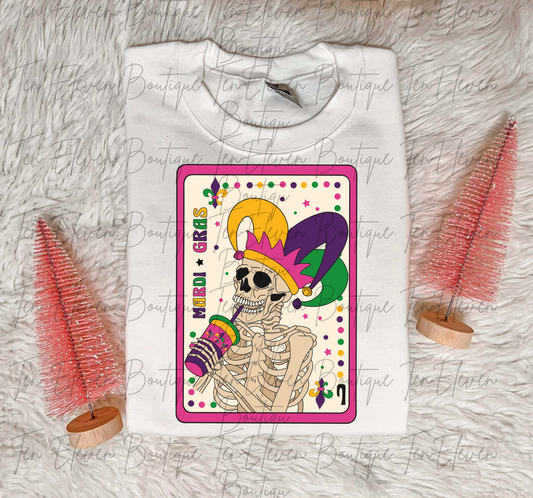Mardi Gras Skeleton Joker