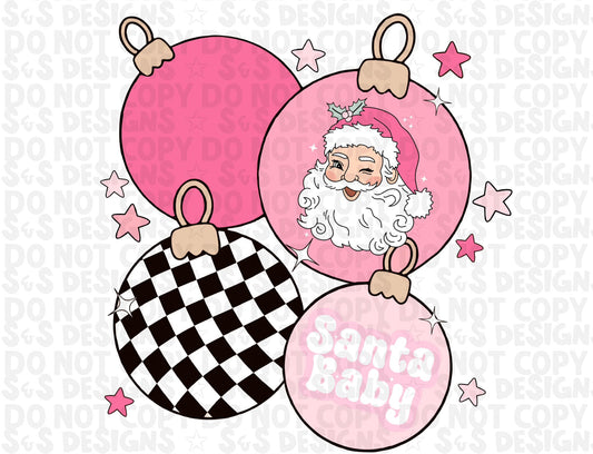 Retro Santa Baby Ornaments
