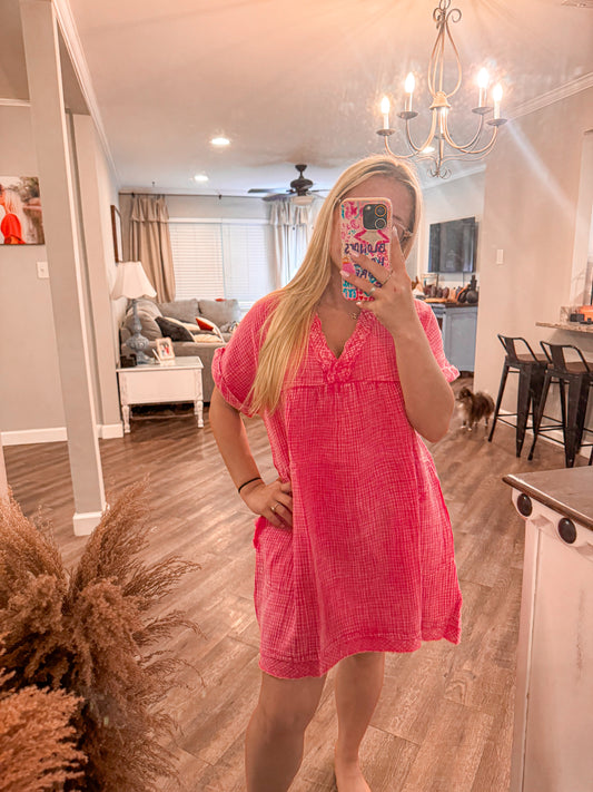 Mineral wash Pink zenana dress