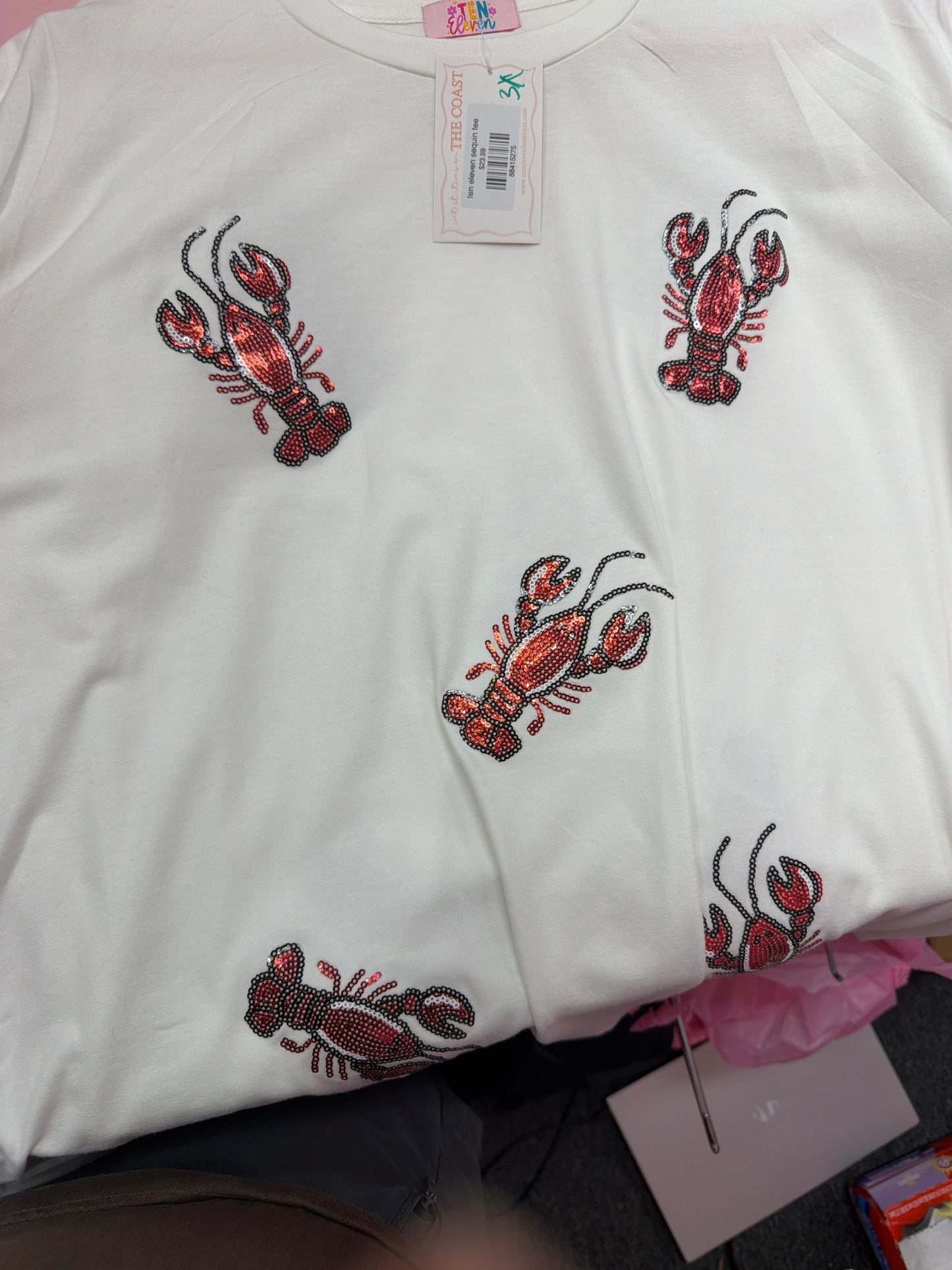 Crawfish sequin tee