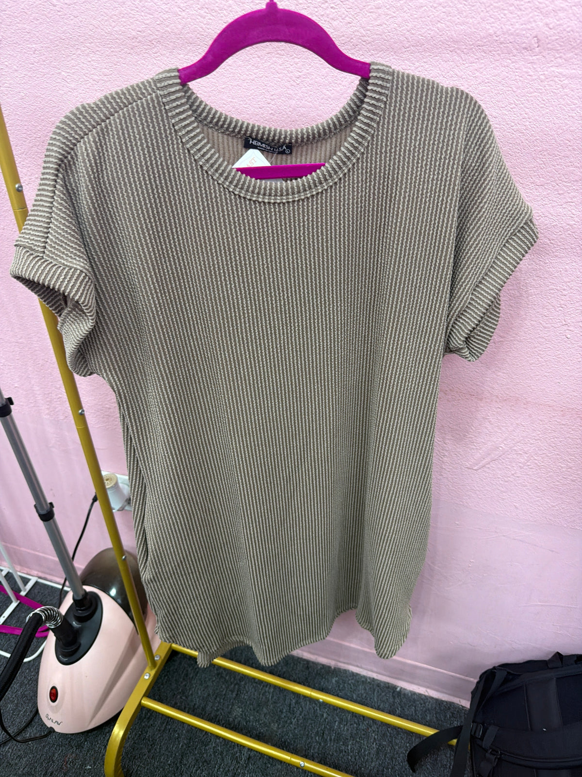HEMISH Ribbed Brown Dress