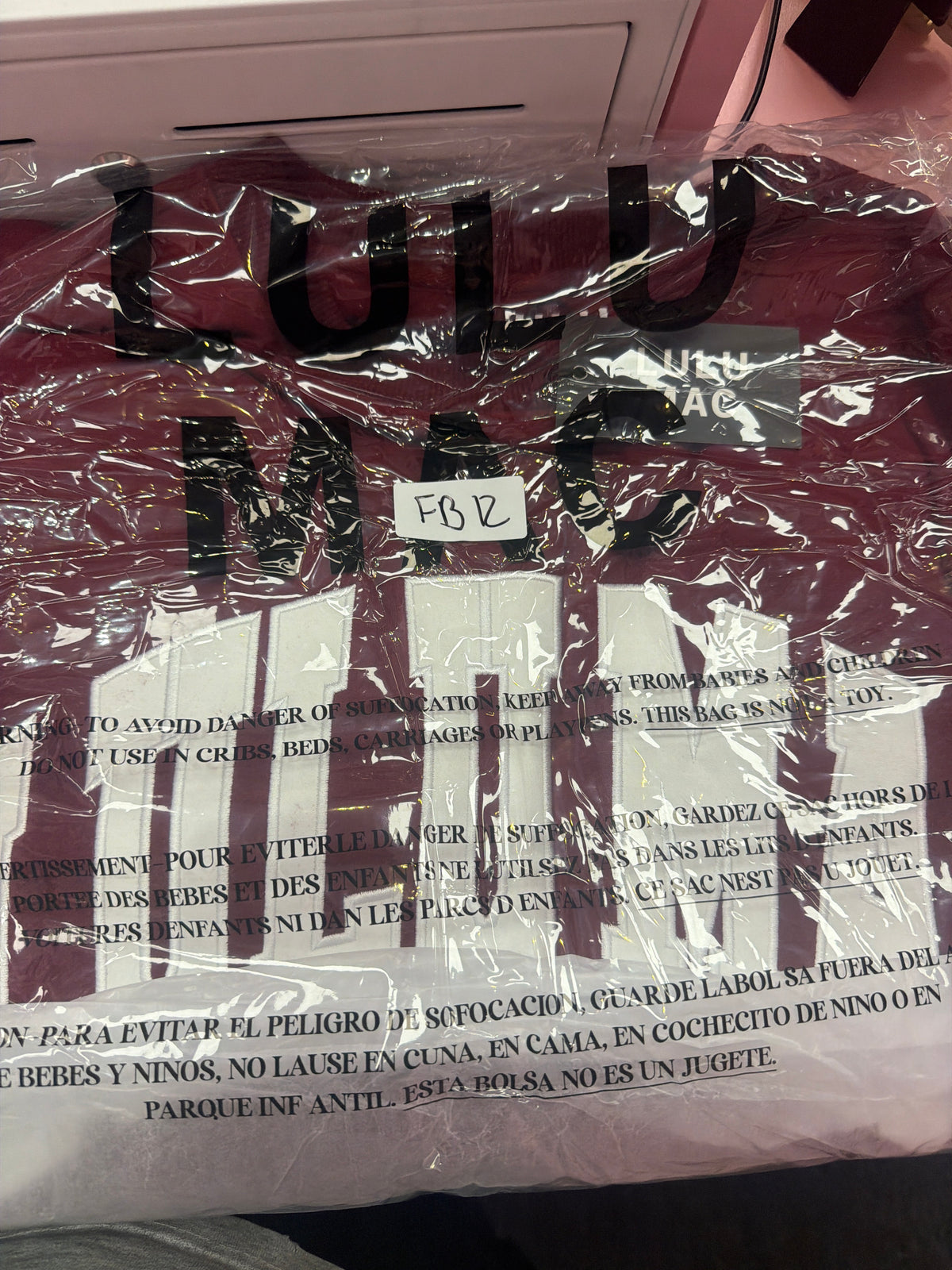 FB12 LULUMAC SWEATSHIRT Maroon / White Embroidered
