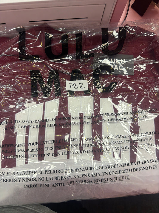 FB12 LULUMAC SWEATSHIRT Maroon / White Embroidered