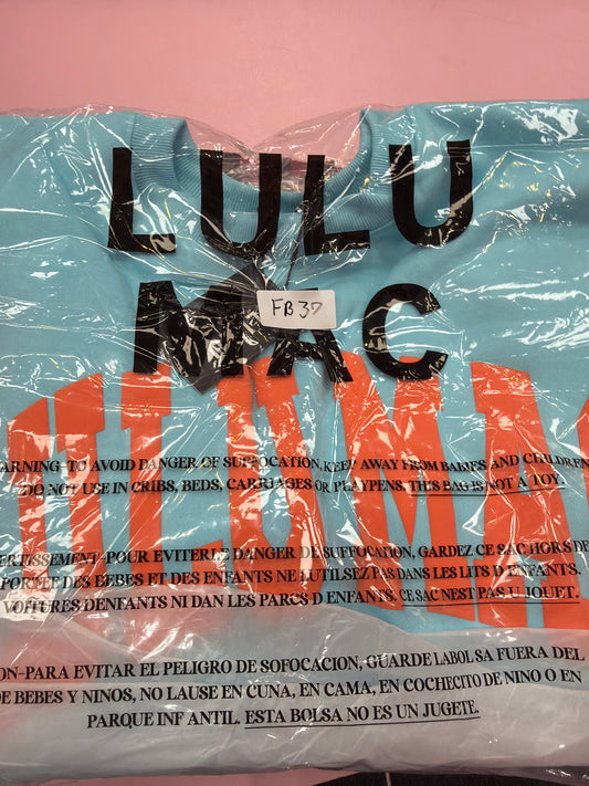FB37 LULUMAC SWEATSHIRT Light Blue / Orange Puff Print