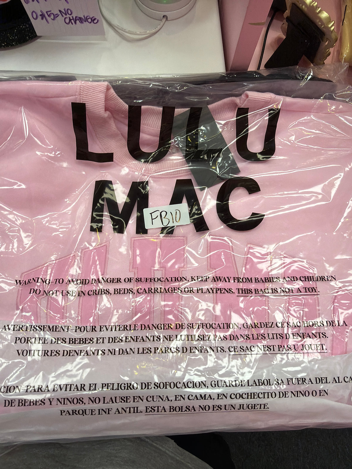 FB10 LULUMAC SWEATSHIRT Light Pink / Hot Pink Embroidered