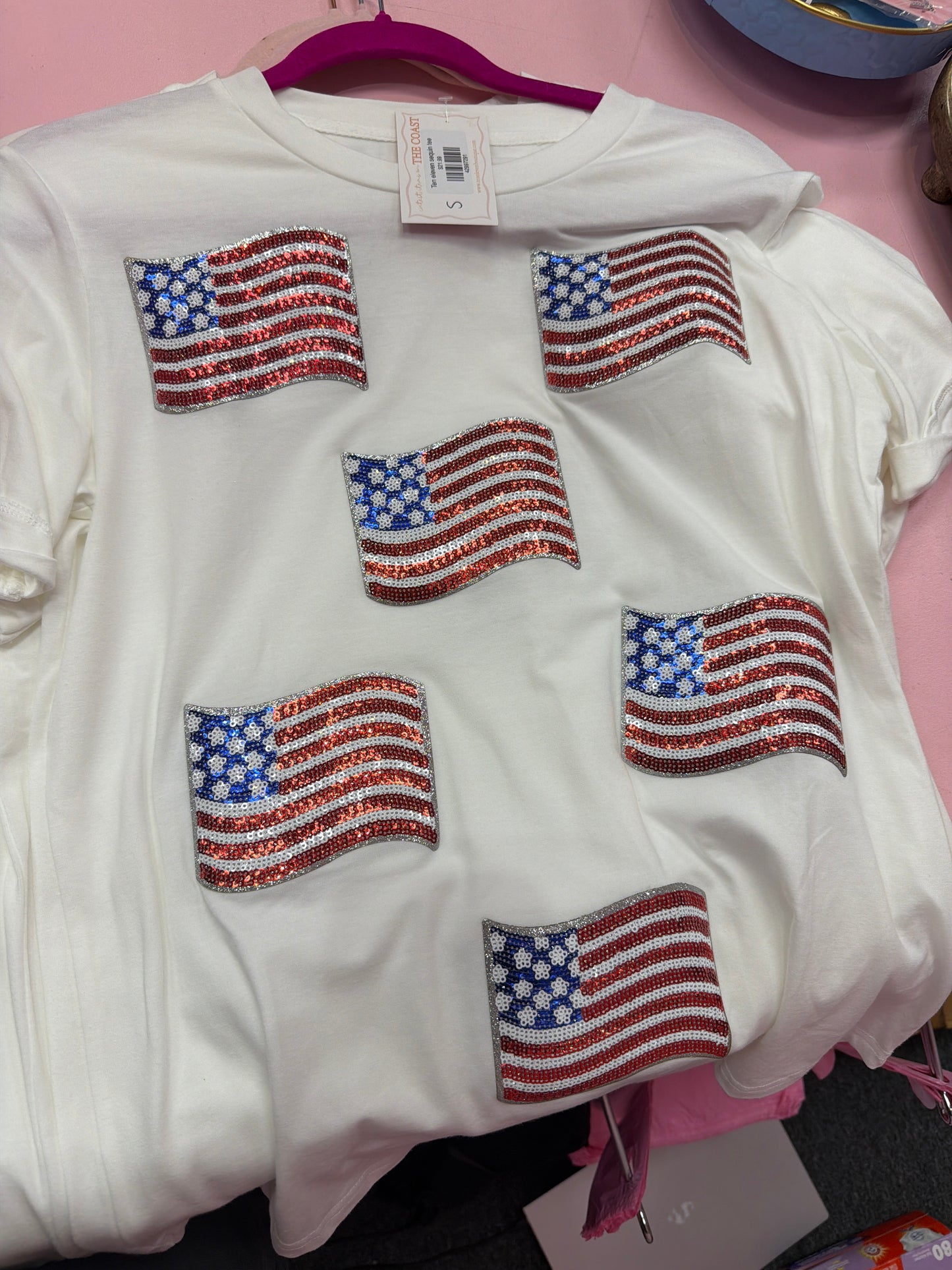 4th of July sequin flags