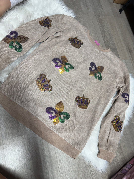 Mardi Gras sweatshirt L
