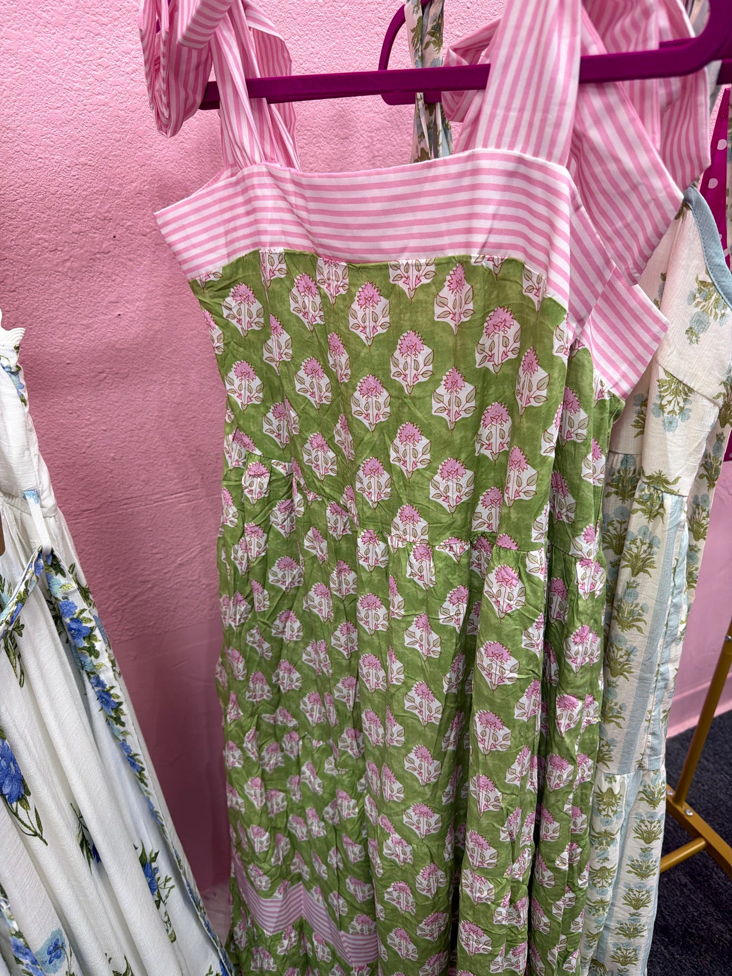 Green And Pink Grand Millennial Dress