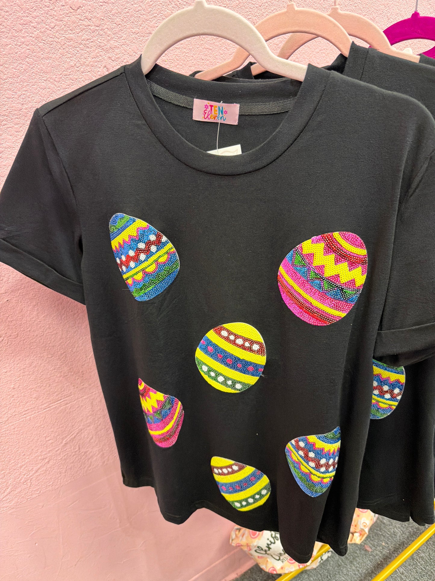 Black Egg Sequin Tee