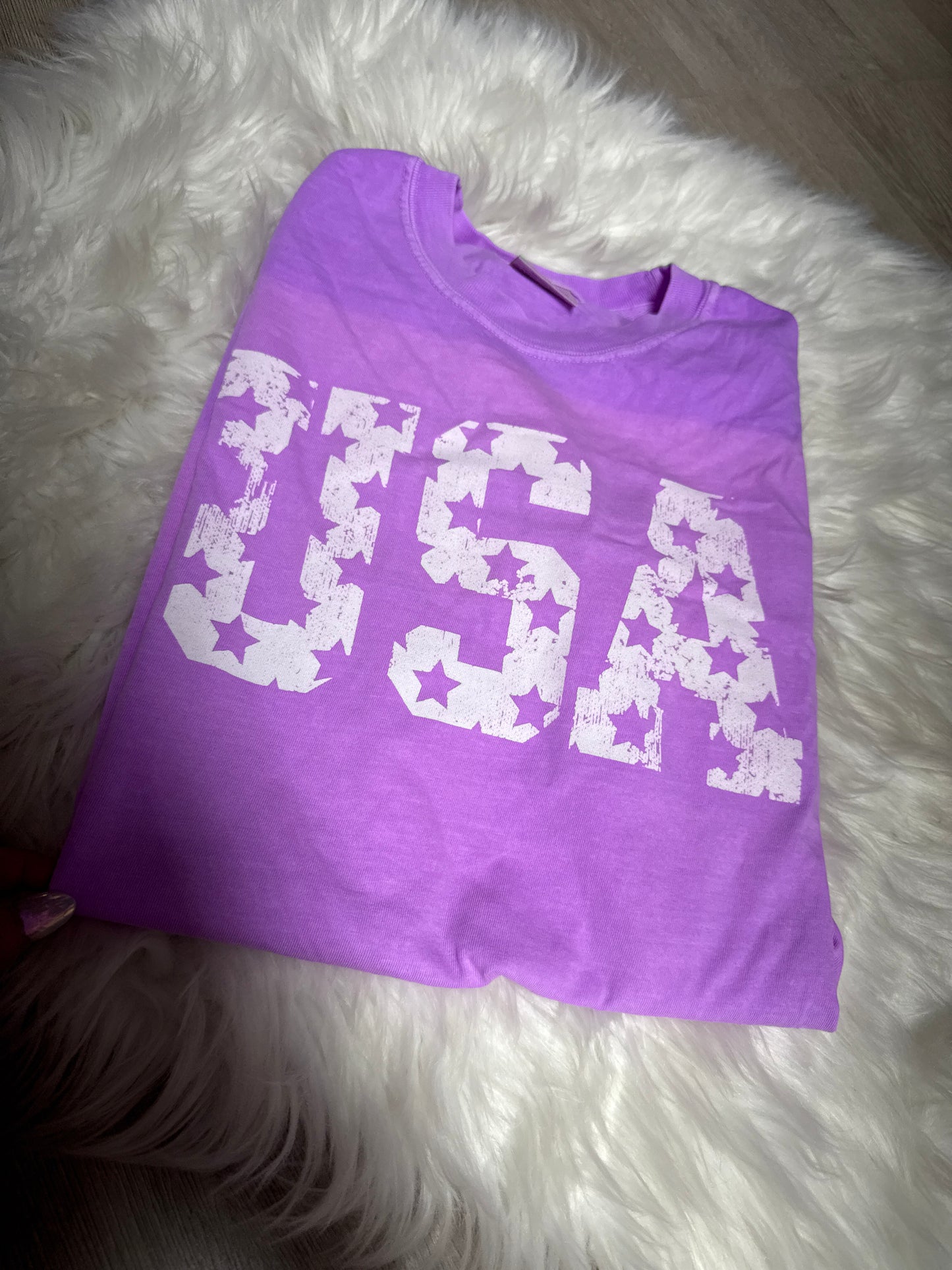 Distressed USA xl purple