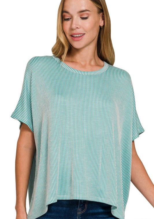 teal ribbed