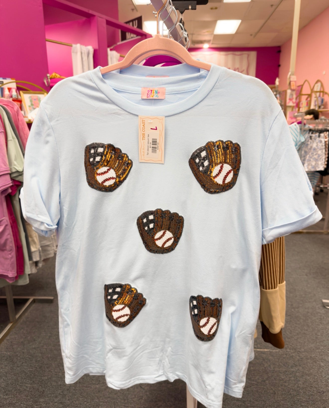 Baseball sequin T-shirt