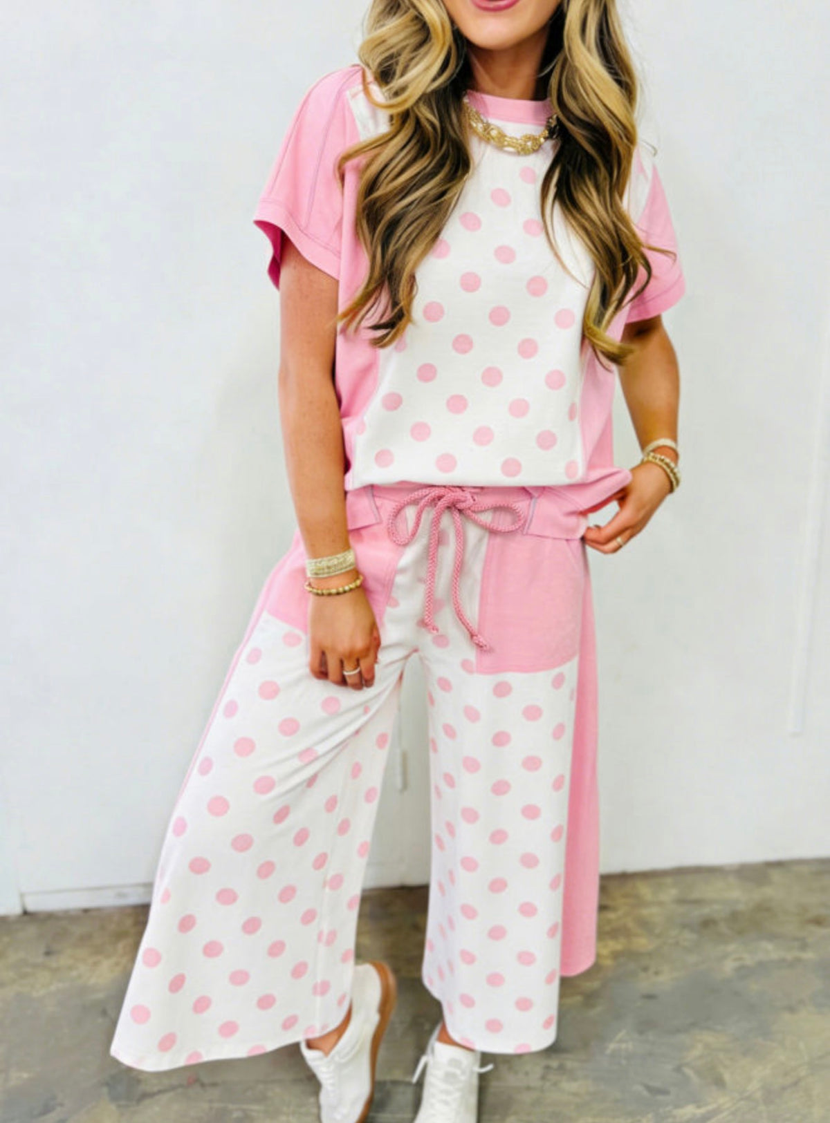 Polka dot pink set