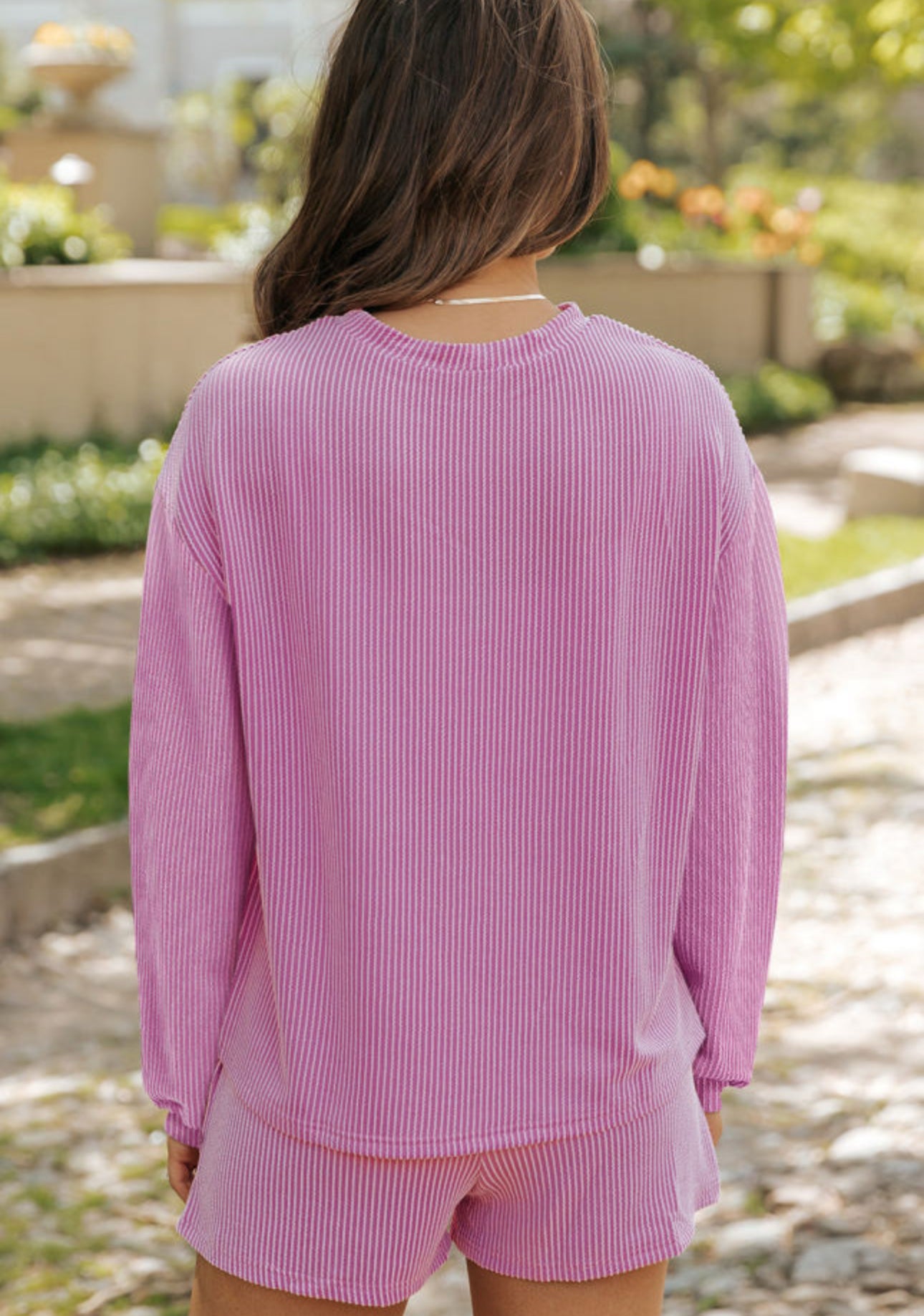 Pink nutcracker ribbed 2pc set with pockets